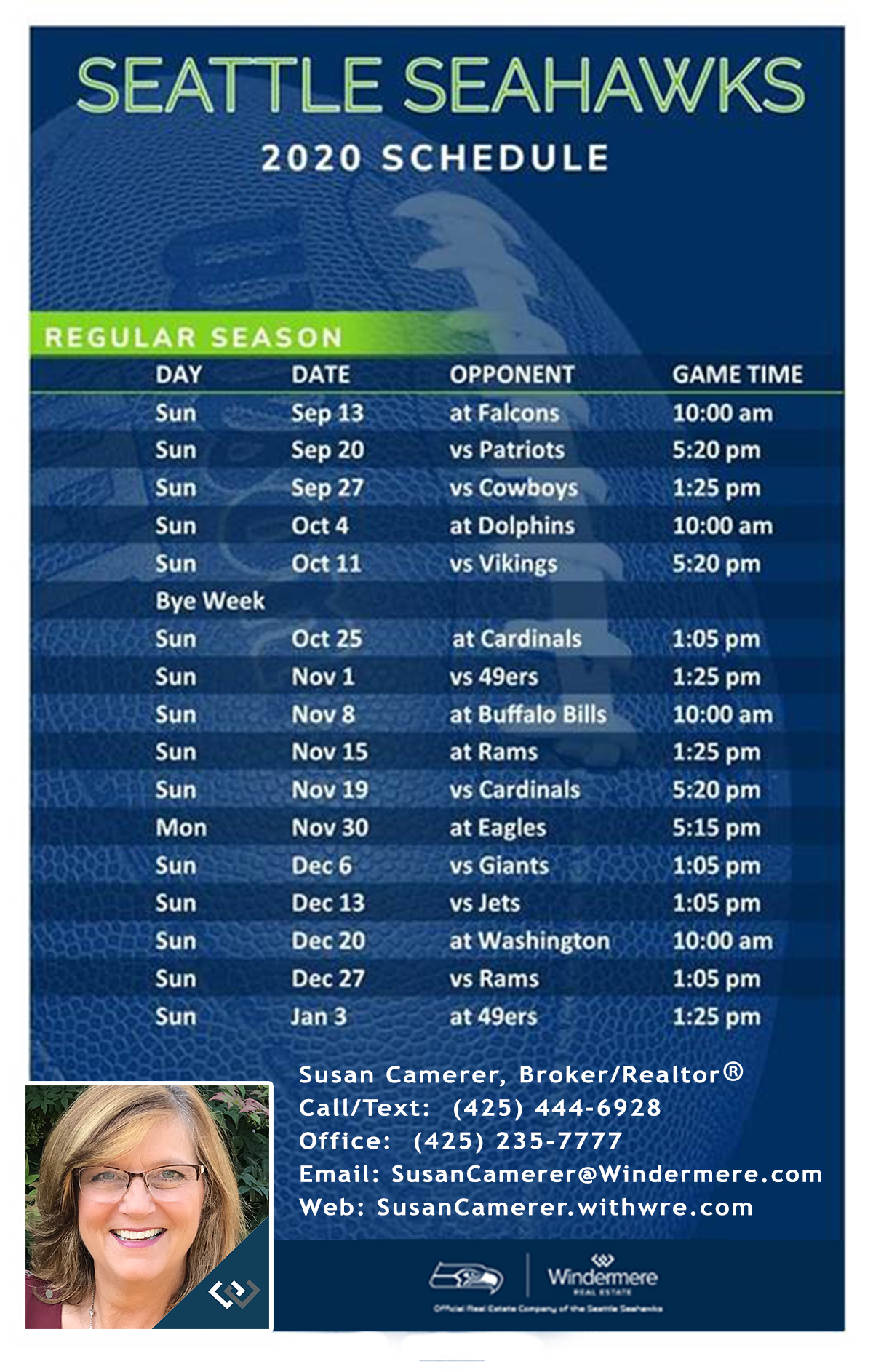 Seattle Seahawks 2020 Schedule